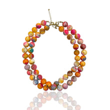 14mm Bead Necklace: Fuchsia Agate