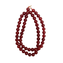14mm Bead Necklace: Blue-green agate