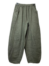 8048 LINEN TROUSERS WITH STRUCTURED PANELS: ANTHRACITE