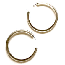 Bangle Lucite Hoop Earrings - 3 Inch: Denim Blue