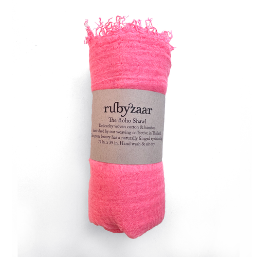 Boho Scarf - Neon Pink