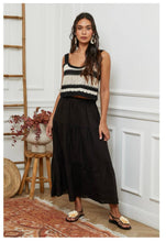 Linen Tier Skirt : Chocolate