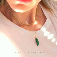 Gemstone Fish Pendant Necklace: Blue / 16 inch