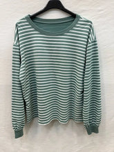 Stripe Sweatshirt:  Light beige