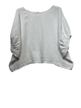 White Linen Blouse : Balloon Sleeve
