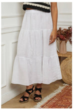 Linen Tier Skirt : Chocolate