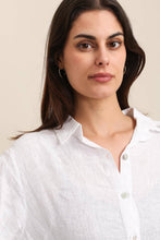 Classic Button Down : Linen Top Blue