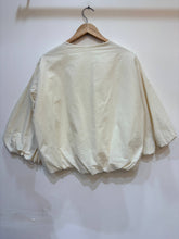 Women's cotton blouse round neck puff sleeves: Chocolat / TAILLE STANDARD (36-42 / S-XL)