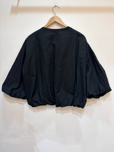 Women's cotton blouse round neck puff sleeves: Chocolat / TAILLE STANDARD (36-42 / S-XL)