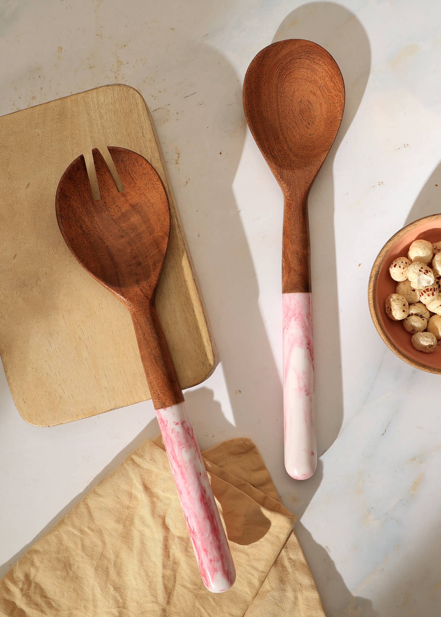 Marbled Salad Server (Pink) Set of 2