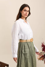 Classic Button Down : Linen Top Blue