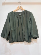 Women's cotton blouse round neck puff sleeves: Chocolat / TAILLE STANDARD (36-42 / S-XL)