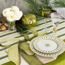 Green Stripe Paper Table Runner