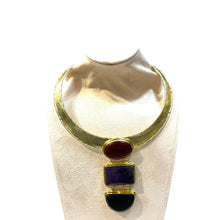 Bella Choker: Carnelian, Amethyst & black onyx
