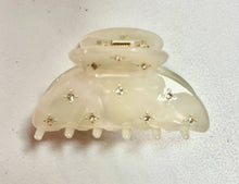 Large Rhinestone Resin Jaw Clip: White Tokyo