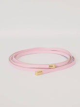 Grained leather rope belt BK007: Gold