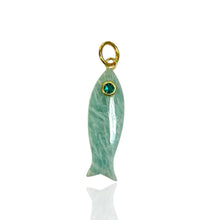 Natural stone fish Charm: Black onyx