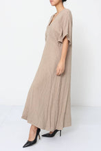 Long Linen Dress Kimono Light Grey One Size
