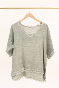 Fringe Blouse: Taupe
