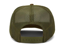 Electric Rainbow Trucker Hat in Olive: Olive