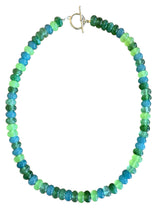 Lilly Gemstone Bead Necklace multi-color 8mm opals jade : Mixed greens
