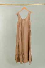 Sally Long Linen Dress: Camel