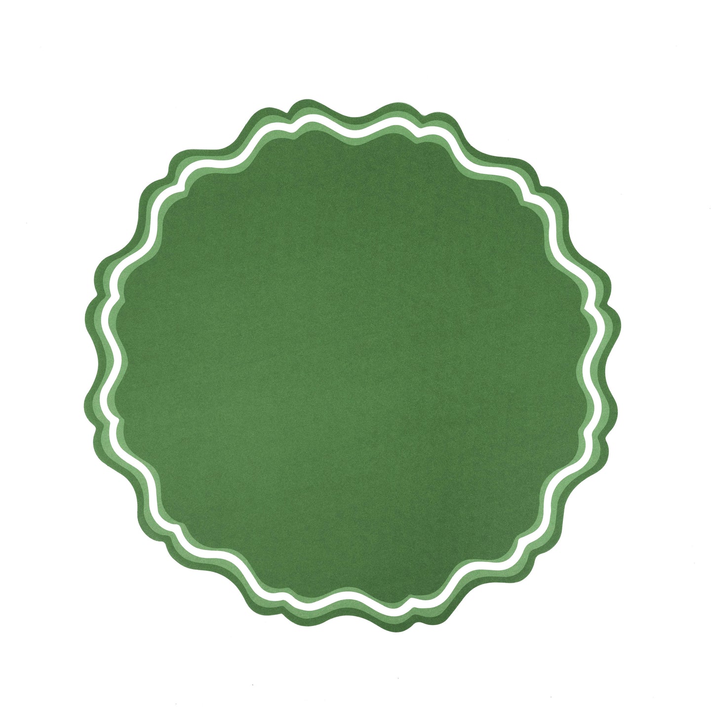 Green Fancy Scallop Paper Placemat