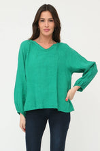 Linen Blouse  Sky Blue One Size