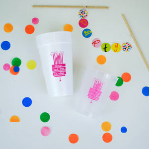 20oz. Styrofoam Cup 10 Pack Sleeve {Birthday}: Pink