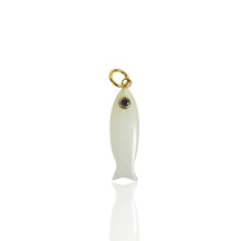 Natural stone fish Charm: Black onyx