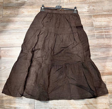 Linen Tier Skirt : Chocolate