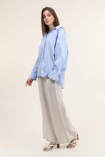 WIDE STRIPED PANTS : Sky Blue / One size