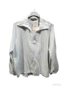 Cotton Gauze French collar blouse: Pink