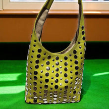 Studded Leather Shoulder Bag – Pistachio