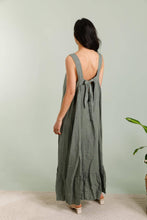 Sally Long Linen Dress: Camel