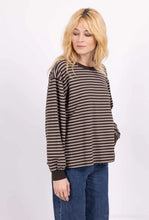 Stripe Sweatshirt:  Light beige