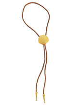 Gold Seashell Bolo Tie: Brown