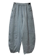 8048 LINEN TROUSERS WITH STRUCTURED PANELS: ANTHRACITE