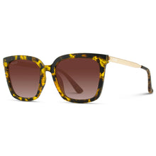 Madison - Women's Square Polarized Sunglasses: Soft Tortoise / Gradient Brown Lens 1033 TRTGLD