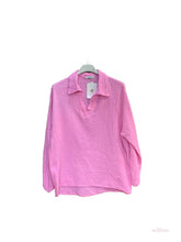 Cotton Gauze French collar blouse: Pink
