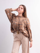 Cotton puff sleeve shirt TD65921-2: Camel One Size