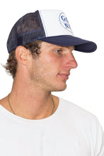 Gone Fishin Trucker Hat in Navy Split: Navy