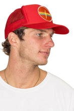 Electric Rainbow Trucker Hat Red: Red