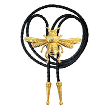 Gold Bumblebee Bolo Tie: Grey