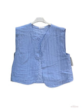 Sleeveless cotton gauze vest: Camel