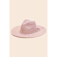 Checkered Straw Weave Sun Hat: BL