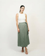 Cotton tie-wrap skirt MF56212: ECRU