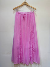 Long cotton skirt with lace detail PJ2614: Camel / TAILLE STANDARD (36-42 / S-XL)