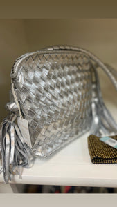 Leather Woven Crossbody Bag