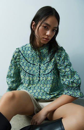 Kindsay Green Tapestry Top